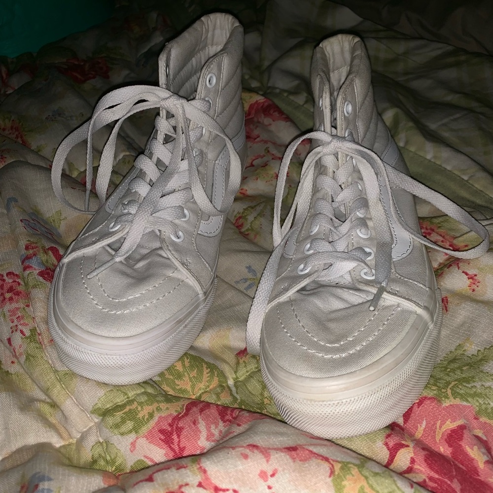 Brand new high tops white vans worn one time